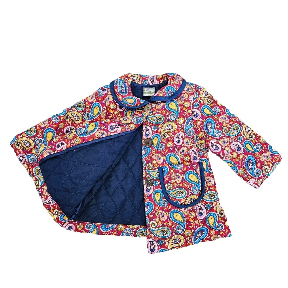 Maria Elena 100% Cotton‎ Paisley Quilted Jacket Toddler Girls 2T Artsy